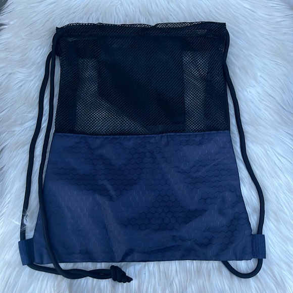 drawstring bag for gym or picnics blue and black set of 2 - Picture 1 of 7